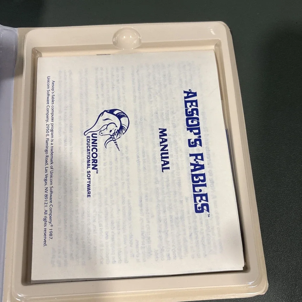 Vintage - Aesop's Fables, Unicorn Educational Software, For Commodore Amiga 512k